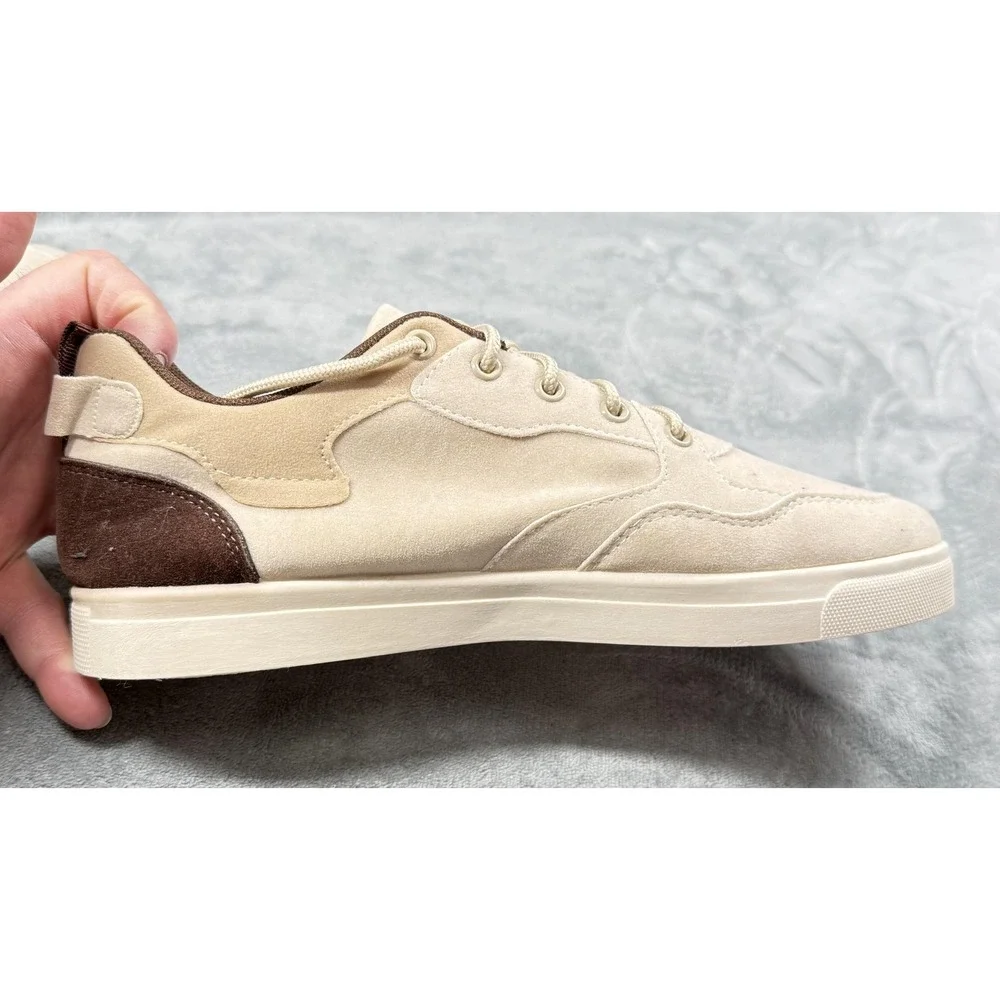 GUO CHAO‎ Shoes Mens Size EU40(US 7)Beige Faux Suede Casual Sneakers Lightweight